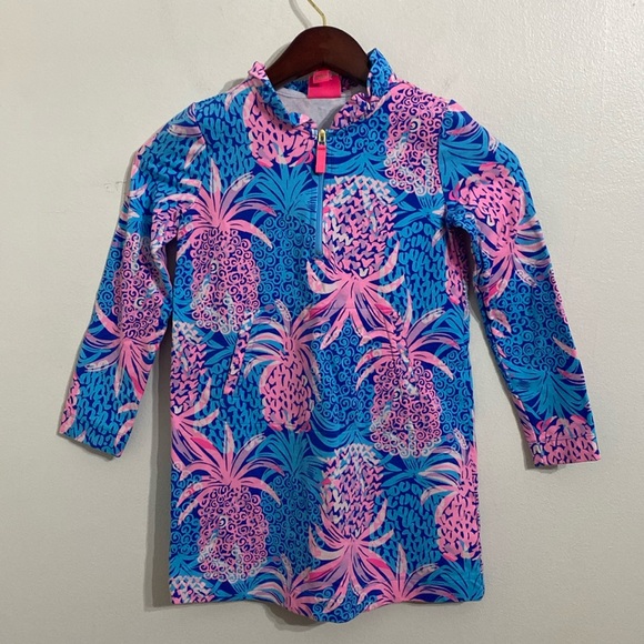 Lilly Pulitzer Little Girl Skipper Ruffle Dress Medium 6-7 Blueprint Kids - Picture 2 of 11